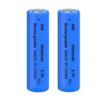 2 Packs 18650 Rechargeable Battery 3.7V 3500mAh 18650 Flat Top Battery for He...