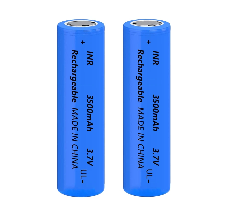 YUNTUNELE 2 Packs 18650 Rechargeable Battery 3.7V 3500mAh 18650 Flat Top Battery for He...
