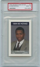 1994 Georgetown Hoyas #5 ALLEN IVERSON  PSA 9 MINT  Rookie / First Card / HOF