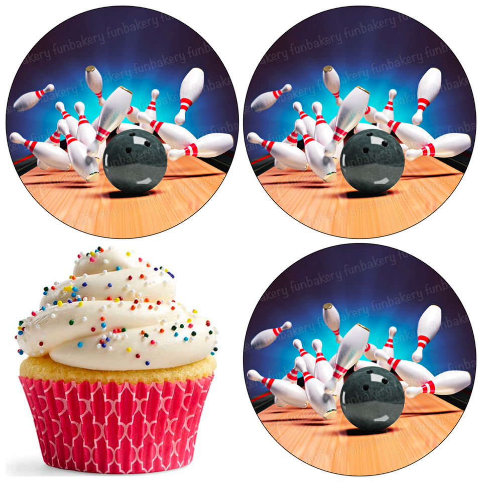 Bowling Game Cake Topper Party Decoration Edible Birthday Celebration ...