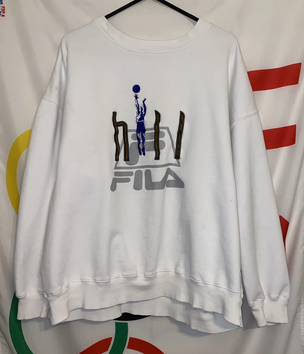 Vintage Fila Grant Hill Sweatshirt XL White Basketball 90s NBA
