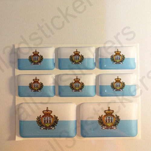 Sticker San Marino Resin Domed Stickers San Marino Flag 3D Vinyl Adhesive Decal