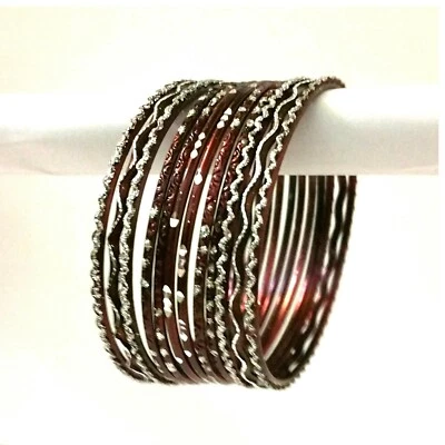 12-tlg Indische Armreifen Set Ø6,5cm Schmuck Armband Bollywood Choorian Bangles - Bild 1 von 3