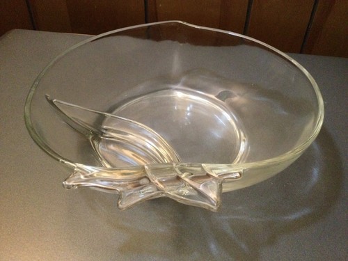 Peach shaped Hazel-Atlas divided 10” glass serving bowl vintage - Picture 4 of 6
