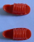 Barbie Skipper Clone Doll Footwear Flat Foot Orange Brown Sandal Beach Pool Shoe — photo 5