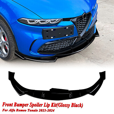 Car Gloss Black Front Bumper Spoiler Lip Splitter For Alfa Romeo Tonale 23-25