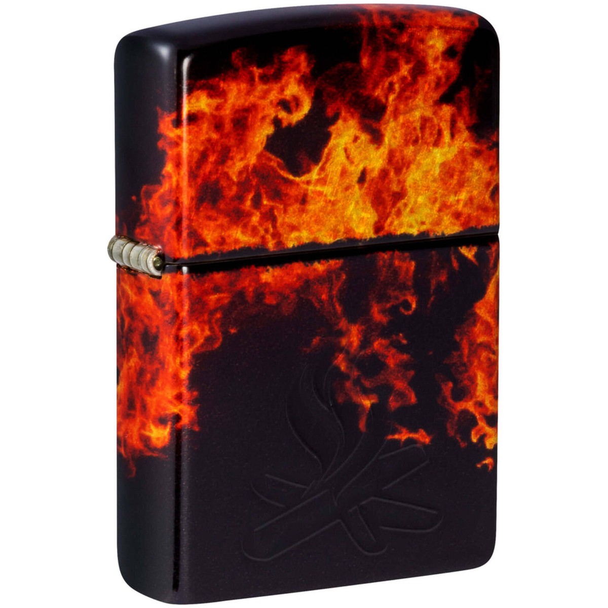 Zippo Windproof Pocket Lighter Fusion Inferno Design Tumbled Brass
