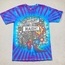 Vintage 1992 Haight Ashbury 1500 T Shirt Small Blue Purple Tie Dye San Francisco