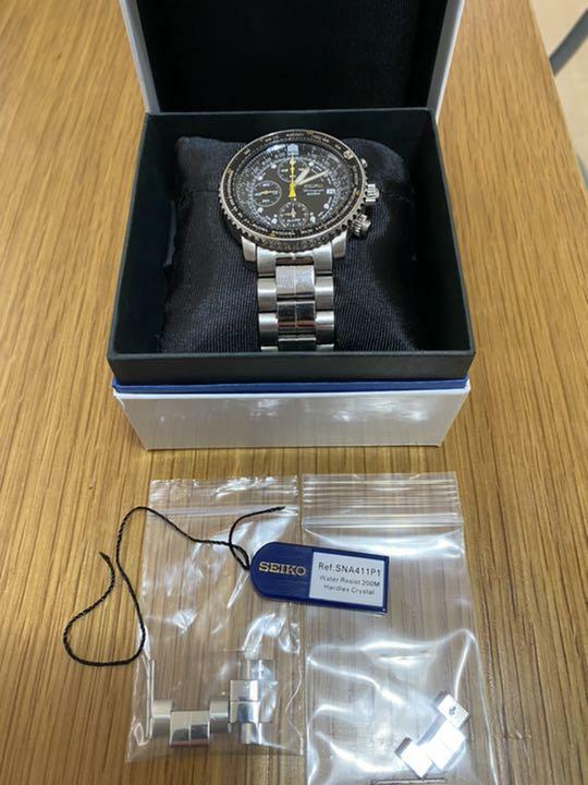 Seiko Alarm Chronograph Pilots Flightmaster SNA411P1 Watch