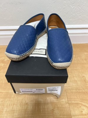 Gucci GG Leather Espadrilles Blue 