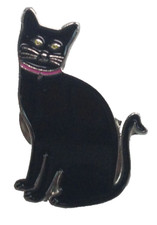 BLACK CAT - UK Imported Enamel Lapel Pin - Halloween Kitty - for all Cat lovers