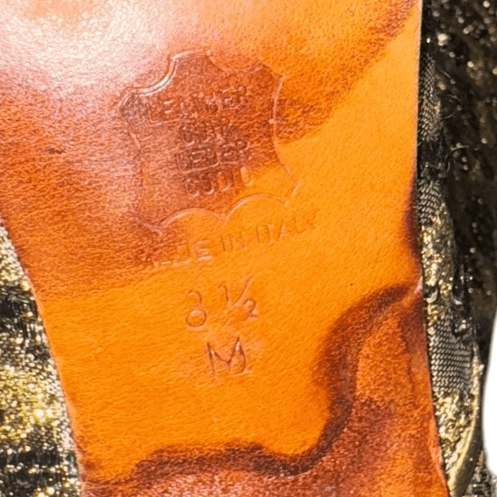 Stivali alti VINTAGE YVES SAINT LAURENT 1989 stampa animalier seta metallizzata taglia 8 5