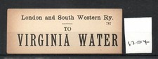 London & South Western Railway LSWR - Luggage Label (1704) Virginia Water