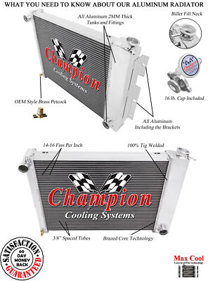 Atom Champion 3 Row Radiator-1967-1969 Chevrolet Camaro Small Block (Manual)