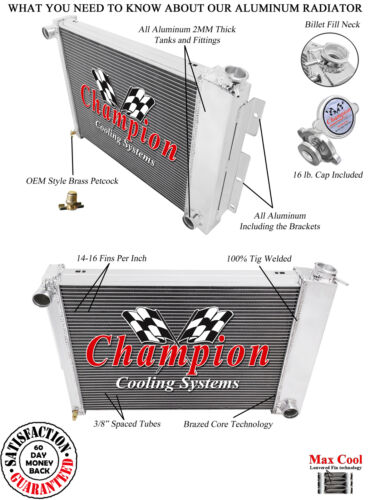 Atom Champion 3 Row Radiator-1967-1969 Chevrolet Camaro Small Block (Manual)