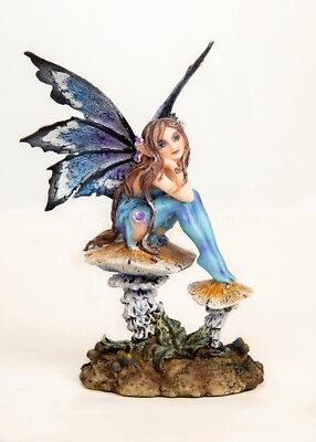 Artist Amy Brown Lovely  Nice  Faery Fairy Blue Stockings 6'' Statue Figurine