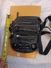 9 Roxy Black Faux Leather Purse Handbag Slim ...