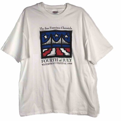 Vintage 90s Hanes Beefy T Shirt XL San Francisco Waterfront Festival 4th Of July