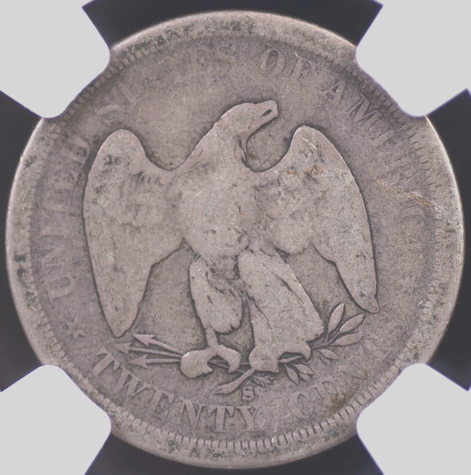 1875 S TWENTY CENT PIECE NGC CHOICE GOOD 6 LIGHT NATURAL LOOKING COIN SILVER - Image 3 of 4