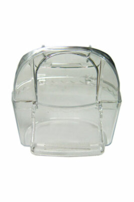 3 Pk No-Mess Bird Cage Feeder Covered Hopper Cups Parakeet Budgie Parrotlet