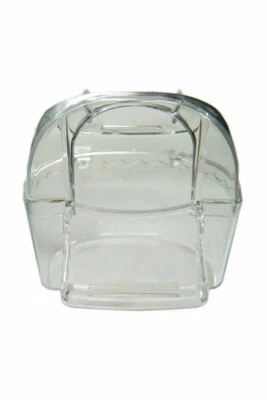 PETSHOPAMERICA 3 Pk No-Mess Bird Cage Feeder Covered Hopper Cups Parakeet Budgie Parrotlet