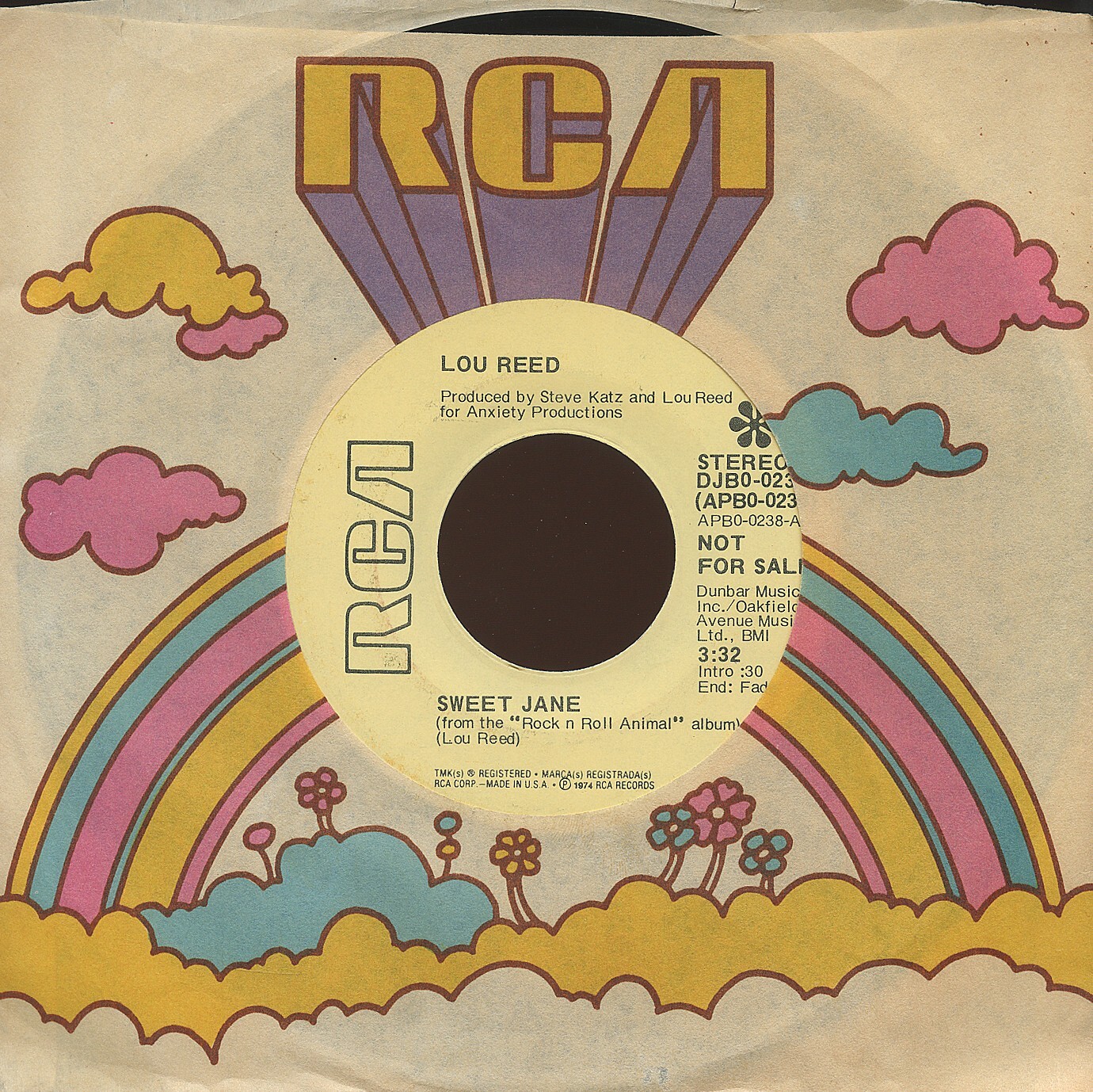 Rare Rock 45 Lou Reed Sweet Jane RCA Records DJB00238 Promo eBay