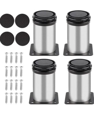 4 Stck. 100 mm verstellbare Beine, Edelstahl Schwerlast Metall Möbelfüße Wit