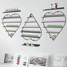 Wall Nail Polish Storage Racks Black Heart-shaped Display Rack Polish Organizer