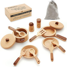 Wooden Play Kitchen Set -Pretend Play Toy Gift for Kids Toddlers Boys Girls