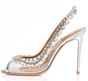 silver diamond strap heels