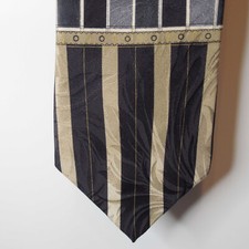 Conte di MILANO tie, geometric, black/gray 100% Italian silk, made in the USA