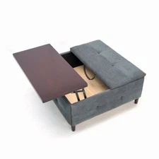 Lift Up Square Storage Ottoman Bench,Upholstered Coffee Table Storage Ottoman