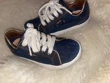 Geox Respira Girls Casual Fashion Denim Lace Up Sneakers 12 EUC