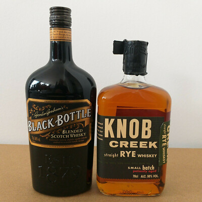 Knob Creek Rye Whiskey 50%+Gordon Graham's Black Bottle Whisky 40% 2x0,7ltr. SET