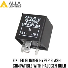AllaLighting Turn Signal Hazard LED Flasher Relay CF14 3Pin,Fix Fast Hyper-flash