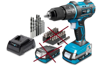 KOMA TOOLS 08750 Kit Taladro Percutor Atornillador 20 V Akku fehlt!