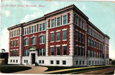 Postcard Vintage, South High School, Worcester, Massachusetts