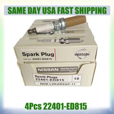 4Pcs USA Iridium Spark Plug 22401-ED815 For Nissan March Micra Tiida X-Trail