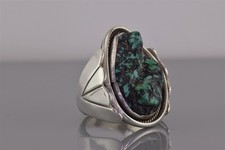 Native American Sterling Silver Blue Turquoise Winged Band Ring 19g 925 Sz: 9