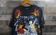 Vintage Metallica Shirt Mens XL Black Brockum 5 Album Concert Made USA AOP 90s