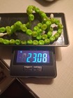 Vintage Hong Kong UV Reactive Lime Green Plastic Drum Bead Necklace Blacklight — photo 4