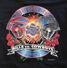 1993 BUFFALO BILLS vs DALLAS COWBOYS-SUPER BOWL XXVII-Salem Size L-T-Shirt