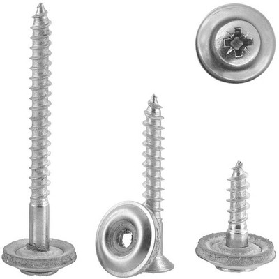 Spenglerschrauben Edelstahl A2 POZI Z 15mm U-Scheibe DIN 7995 Dachschrauben 