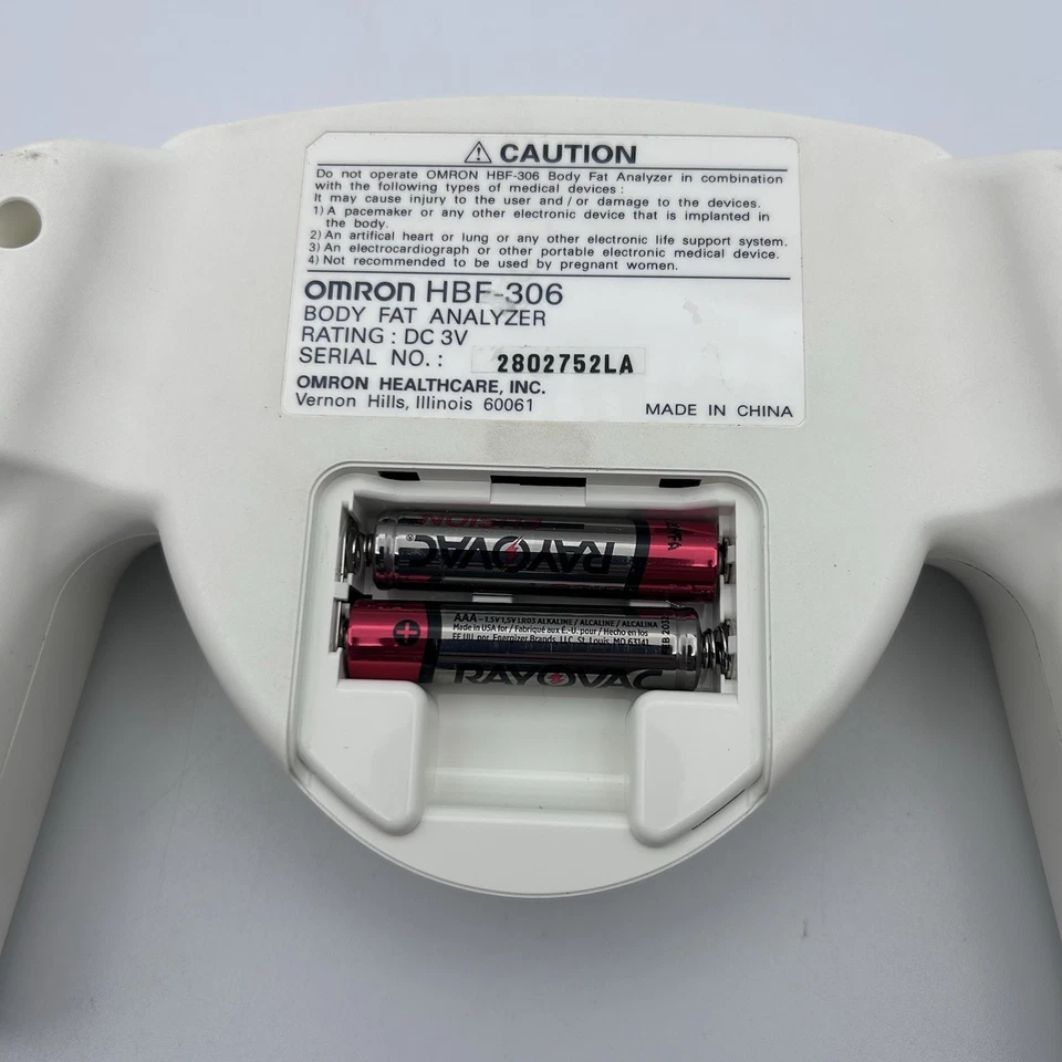 Omron Fat Loss Monitor HBF-306 bianco analizzatore di grasso corporeo portatile BMI testato funziona - Immagine 3 di 4