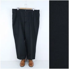 Mens Trousers 43 Waist 26.5 Leg HAGGAR Dress Suit Office Black Pants Slacks