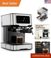 Espresso Machine Coffee Maker 15-Bar Pump Milk Frother Compact Stainless Steel