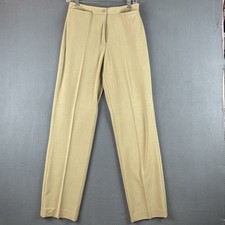 VTG Liz Claiborne Pants Sz 8 Tan Camel Wide Leg Flat Front High Rise Slacks EUC