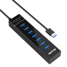 7-Port USB 3.0 Hub, Data USB Hub Splitter with 3.3ft Long Cable for Laptop, P...