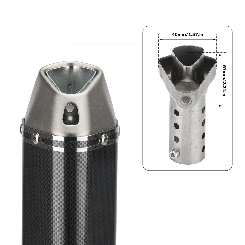 Exhaust Muffler Tail Pipe DB Killer Slip On For 38-51mm Universal Motorcycle ATV - Imagem 4 de 4