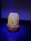 New ListingFenton Amberina Orange UV Glow Glass Hobnail Art Decorative Candle Holder